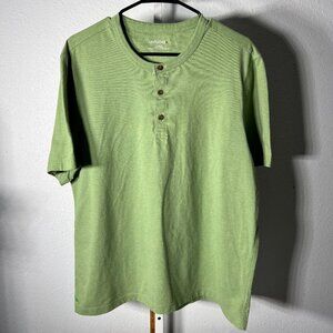 UNTUCKit Green Short-Sleeve Henley Shirt SZ XL
